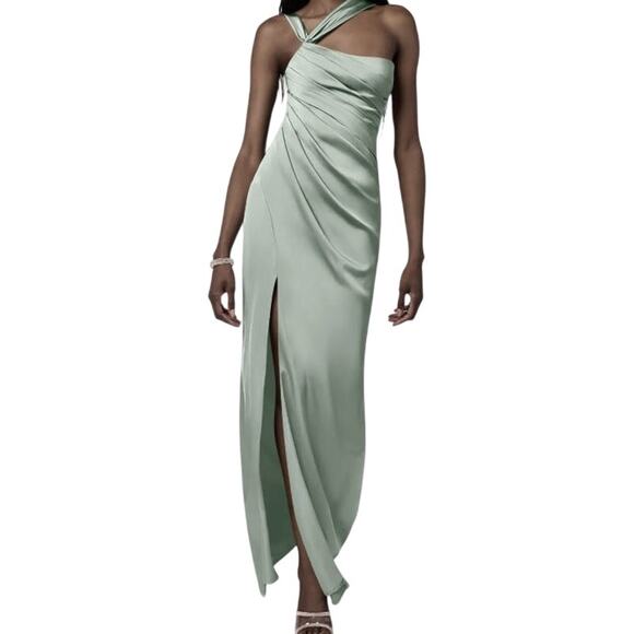Barbie x Azazie Green Mermaid Satin Dress Size 2/Small - Picture 1 of 10